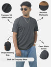 Charcoal Regular Fit T-Shirt For Men