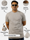 Grey Regular Fit T-Shirt For Men