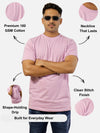 Lavender Regular Fit T-Shirt For Men