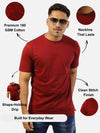 Maroon Regular Fit T-Shirt For Men