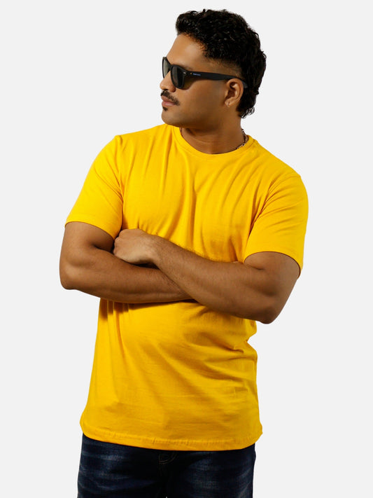 Mustard Yellow Regular Fit T-Shirt For Men