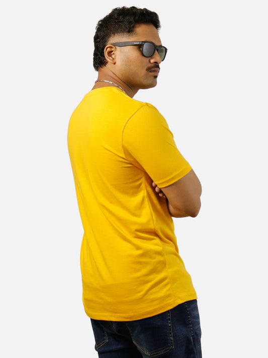 Mustard Yellow Regular Fit T-Shirt For Men