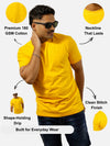 Mustard Yellow Regular Fit T-Shirt For Men