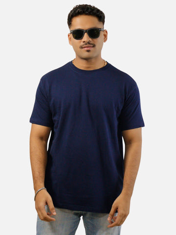 Navy Blue Regular Fit T-Shirt For Men