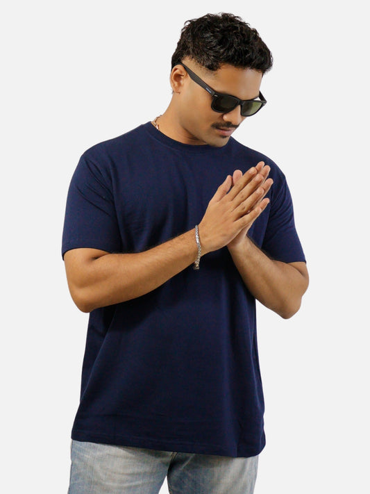 Navy Blue Regular Fit T-Shirt For Men
