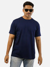 Navy Blue Regular Fit T-Shirt For Men