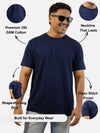 Navy Blue Regular Fit T-Shirt For Men