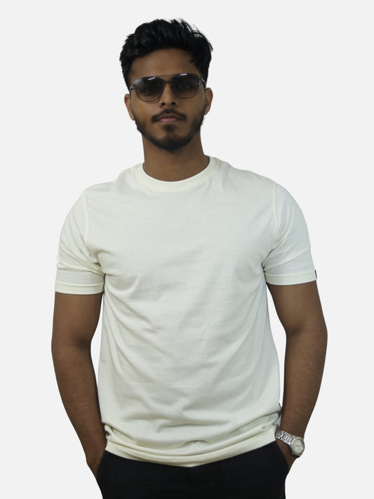 Off White Regular Fit T-Shirt For Men
