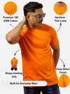 Orange Regular Fit T-Shirt For Men