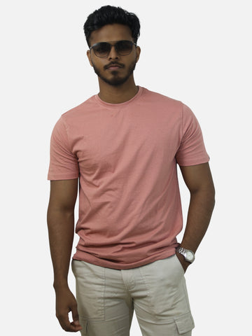 Peach Regular Fit T-Shirt For Men