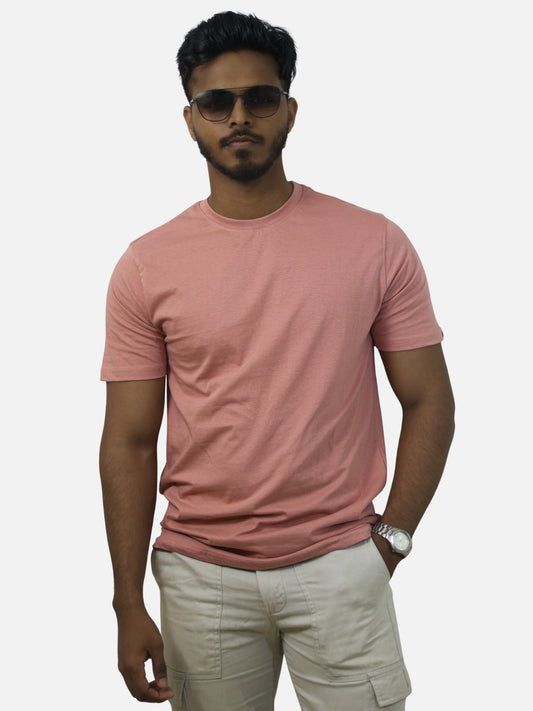 Peach Regular Fit T-Shirt For Men
