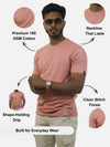Peach Regular Fit T-Shirt For Men