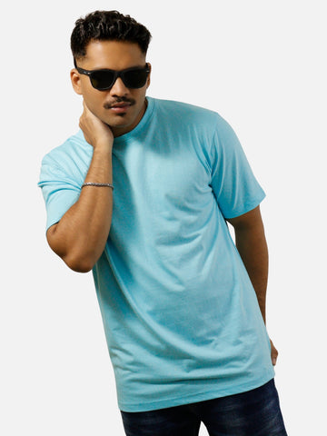 Sky Blue Regular Fit T-Shirt For Men