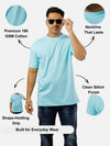 Sky Blue Regular Fit T-Shirt For Men