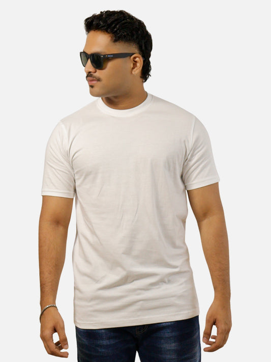 White Regular Fit T-Shirt For Men