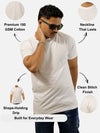 White Regular Fit T-Shirt For Men