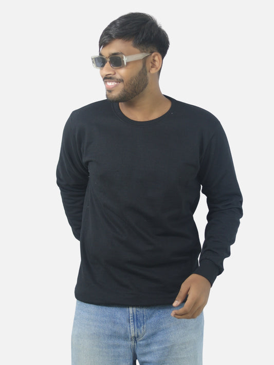 Black Regular Fit Sweatshirt For Men