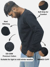 Black Regular Fit Sweatshirt For Men