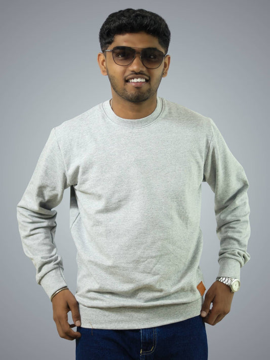 Grey Regular Fit Sweatshirt For Men