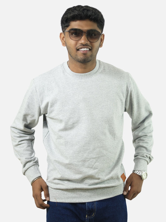 Grey Regular Fit Sweatshirt For Men
