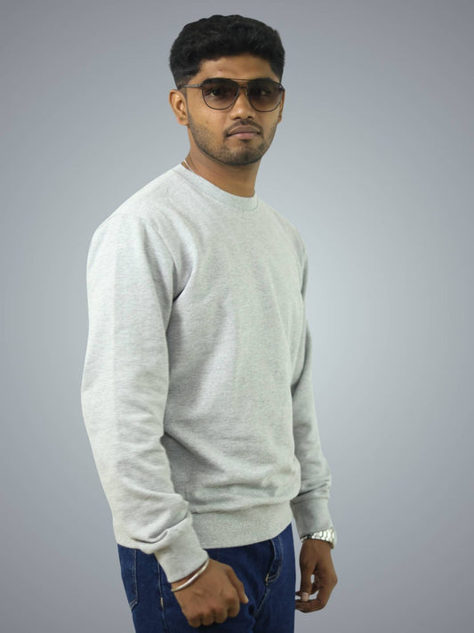 Grey Regular Fit Sweatshirt For Men