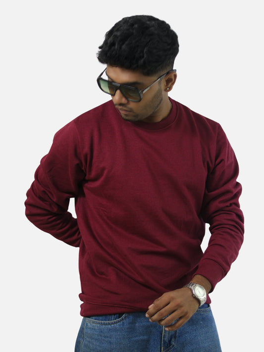 Maroon Regular Fit Sweatshirt For Men