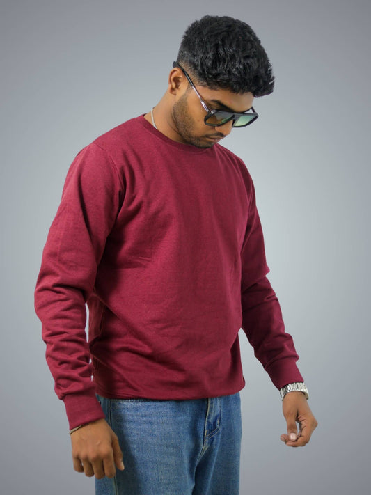 Maroon Regular Fit Sweatshirt For Men