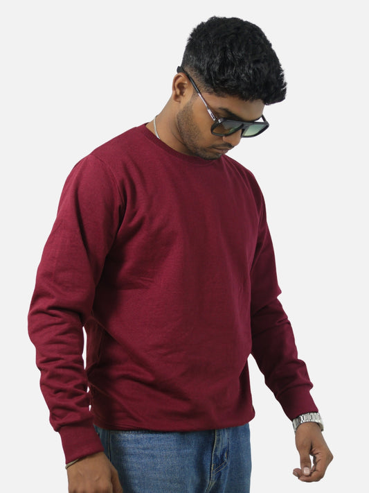 Maroon Regular Fit Sweatshirt For Men