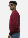 Maroon Regular Fit Sweatshirt For Men