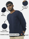Navy Blue Regular Fit Sweatshirt For Men