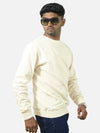 Off White Regular Fit Sweatshirt For Men