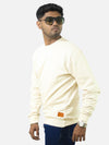 Off White Regular Fit Sweatshirt For Men