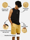 Beige Regular Fit Shorts For Men