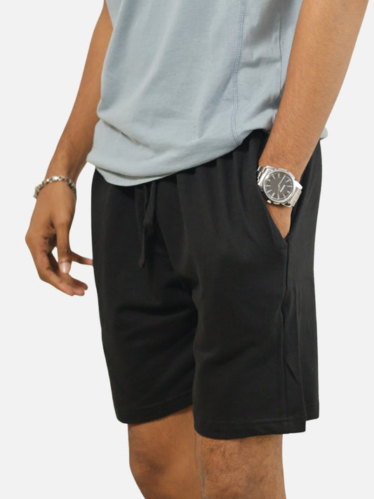 Black Regular Fit Shorts For Men