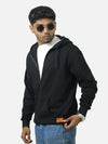 Black Zipper Hoodie For Men