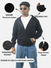 Black Zipper Hoodie For Men