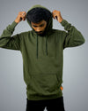 Army Green Regular Fit Zero Hoodie For Men