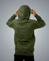 Army Green Regular Fit Zero Hoodie For Men