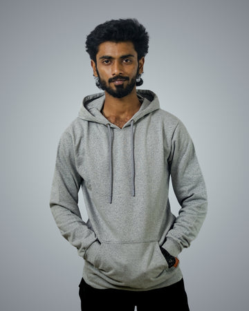 Grey Regular Fit Zero Hoodie For Men
