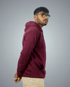 Maroon Regular Fit Zero Hoodie For Men
