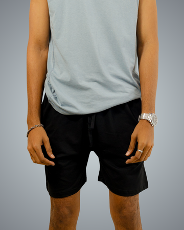 Black Regular Fit Shorts For Men