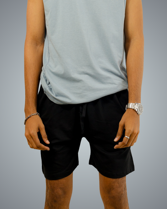 Black Regular Fit Shorts For Men