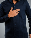 Navy Blue Colossal Checks Regular Fit Shirt
