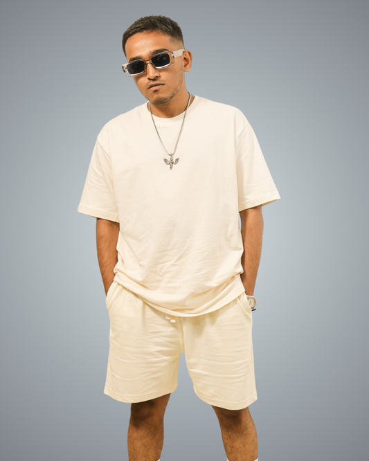 Off White Oversized Co-Ord Set For Men