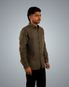 Olive Green Linen Regular Fit Shirt