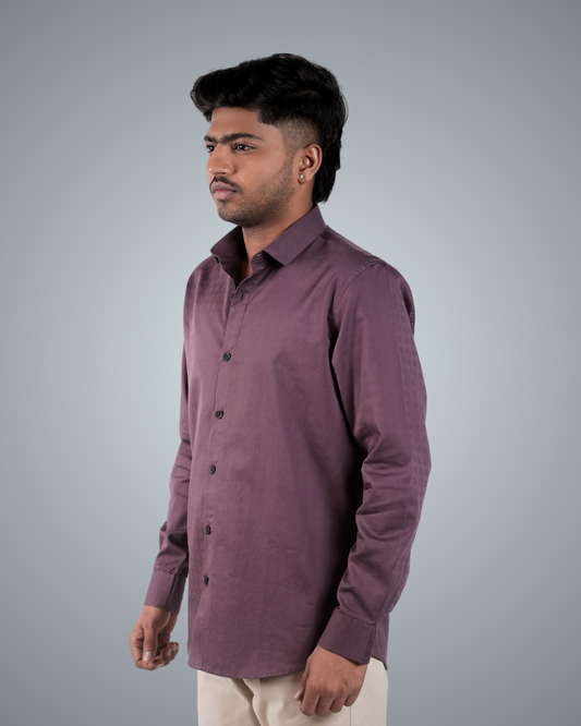Plum Structured Regular Fit Shirt