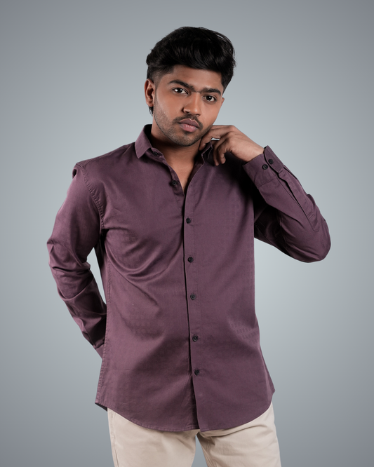 Plum Structured Regular Fit Shirt