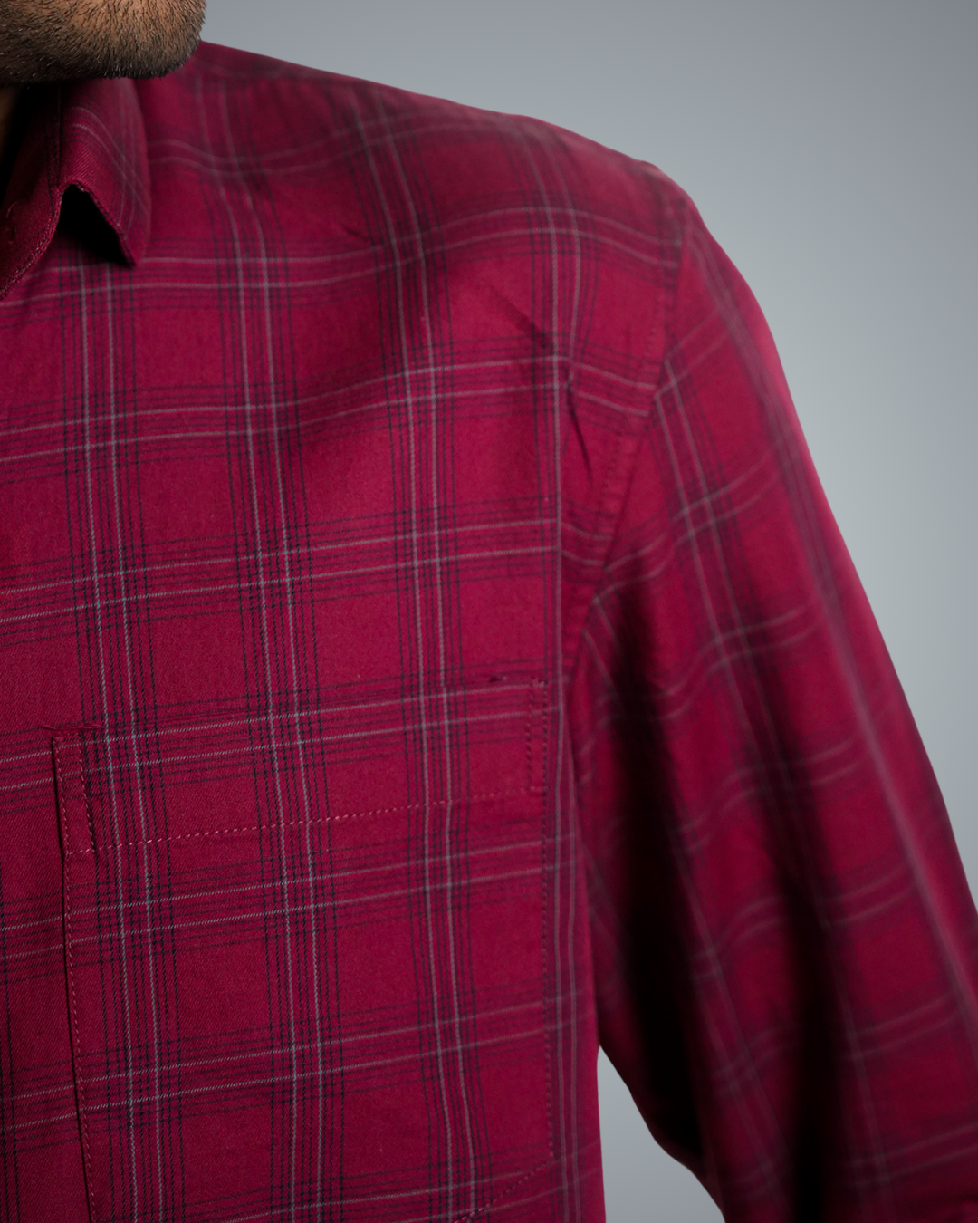 Subculture OMBRE CHECK SHIRT RED 3 SUBCULTURE WOOL CHECK SHIRT
