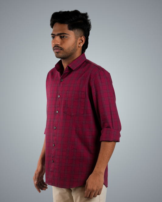 Red Line Checks Regular Fit Shirt