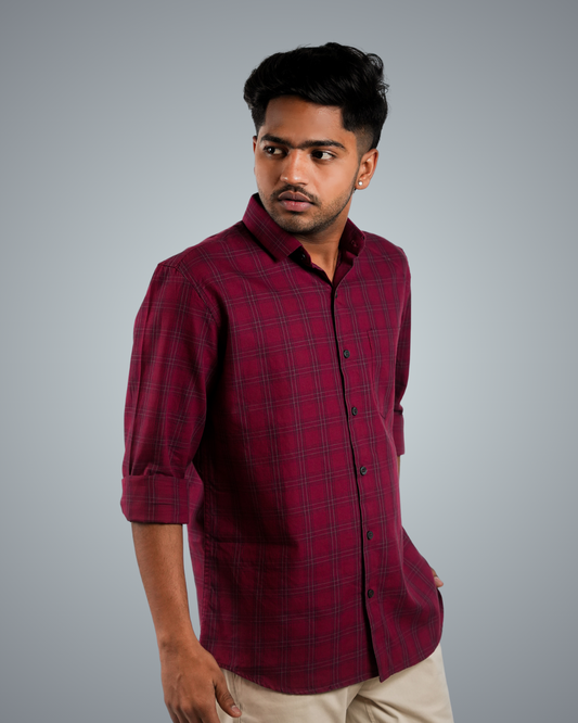 Red Line Checks Regular Fit Shirt